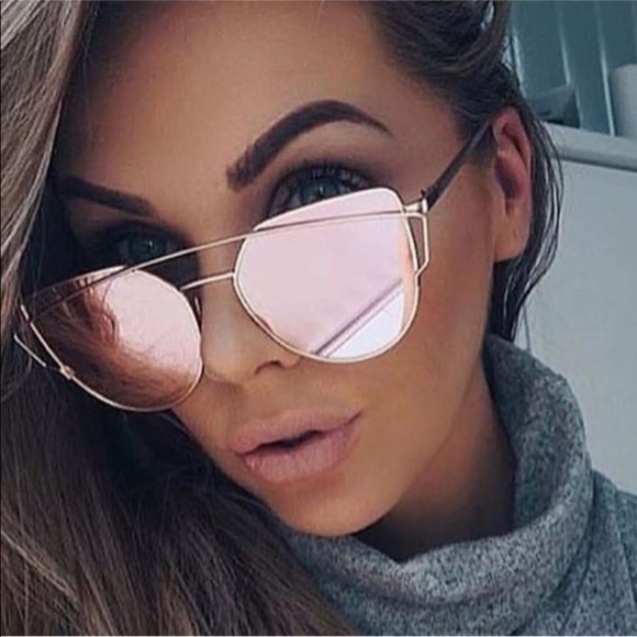 Accessories - Cat Eye Rose Gold Trendy Sunglasses
